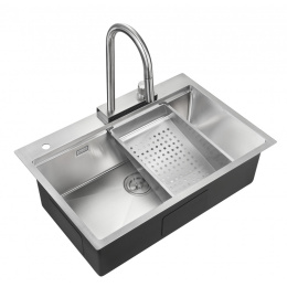 Комплект мойка и смеситель для кухни Milacio Denia 75 Steel (MC.77420) сталь нержавеющая