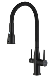 Смеситель для кухни с гибким изливом Gappo G4399-66 черный