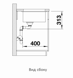 Мойка Blanco Subline 320-U черный, отводная арматура InFino®
