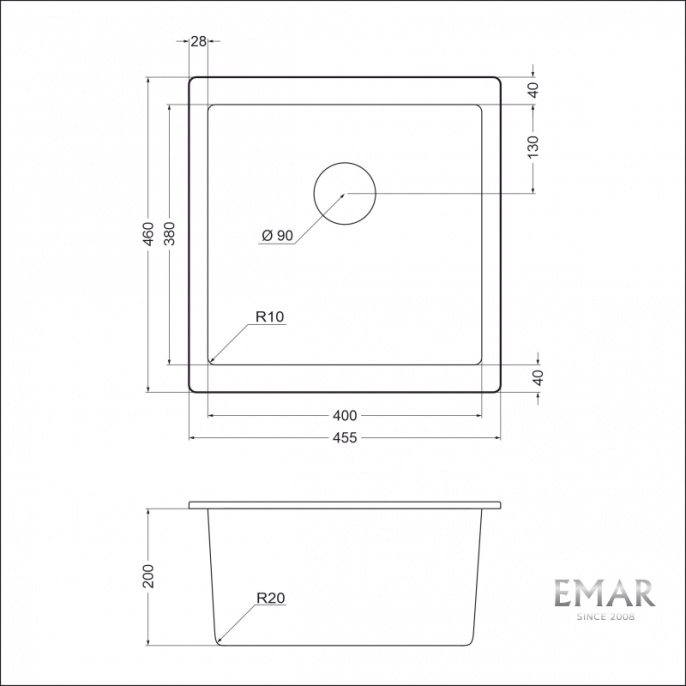 Мойки для кухни Еmar EMQ-1455.P алмаз