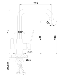 Смеситель для кухни Frap F4361 хром