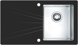 Мойка для кухни Alveus Karat 10 черный 860X500 правая, клапан-автомат