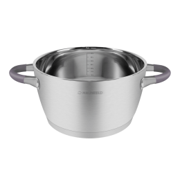 Кастрюля MAUNFELD LEONA MF50LN01CR из нержавеющей стали со стеклянной крышкой, 22 см, 4,2 л.