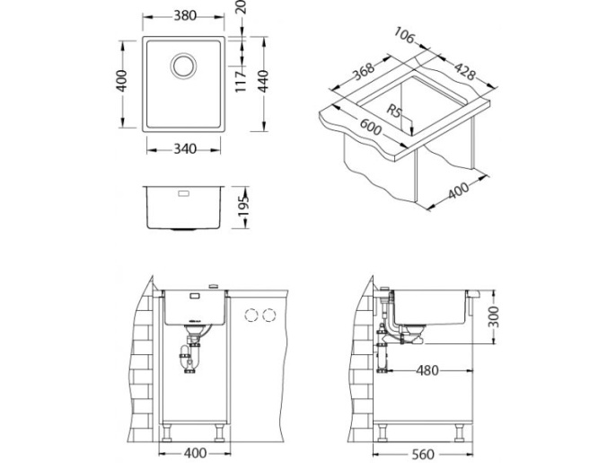Мойка для кухни Alveus Kombino 20 F/S KMB