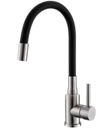 Смеситель для кухни Alveus Flexa CHR BR Black брашированный хром/черный