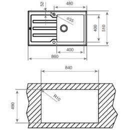 Мойка для кухни Teka Lux 1B 1D 86 белый