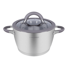 Кастрюля MAUNFELD LEONA MF40LN01CR из нержавеющей стали со стеклянной крышкой, 20 см, 3,2 л.