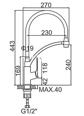 Смеситель для кухни Ledeme H75 L4075-2 хром