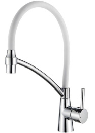 Смеситель для кухни с гибким изливом Ledeme L4399-3 хром/белый