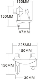 Смеситель для ванны с ручным душем Groсenberg GB8001BC черный хром