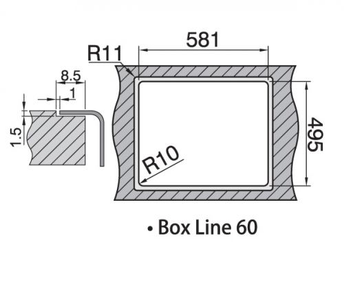 Мойка для кухни Rodi Box Line 60 integ