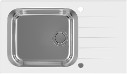 Мойка для кухни Alveus Glassix Up 40 белый 860X500, клапан-автомат