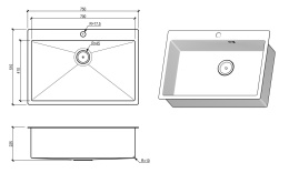 Мойка для кухни FLORACIO Steel (F.7551.SS) сталь нержавеющая