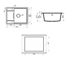 Мойка для кухни Point Стил 65 PN3009AL, серый