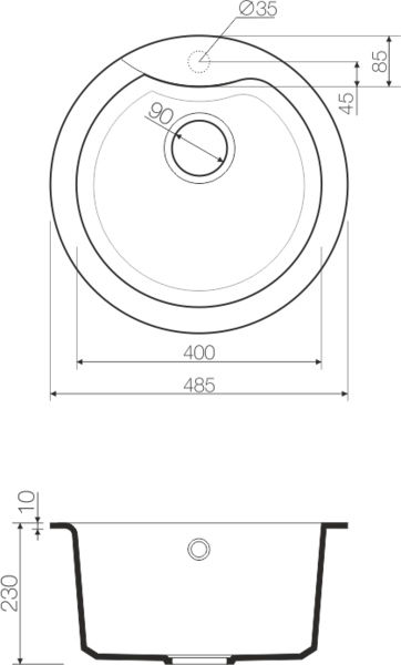 Мойка для кухни Omoikiri Yasugata 48R-BL чёрный