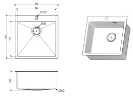Мойка для кухни FLORACIO Steel (F.5151.SS) Сталь нержавеющая