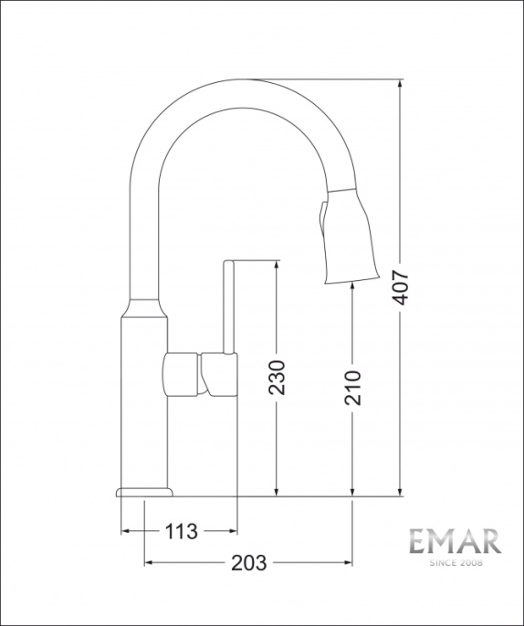 Смеситель для кухни Еmar ECB-7011 сатин