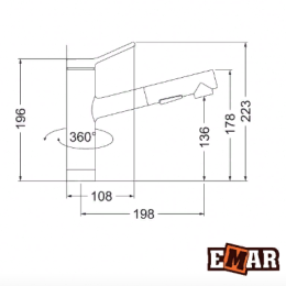 Смеситель для кухни Еmar ЕС - 3012 агат