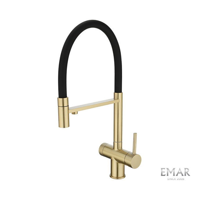 Смеситель для кухни Emar ЕС - 7024 Matt Gold