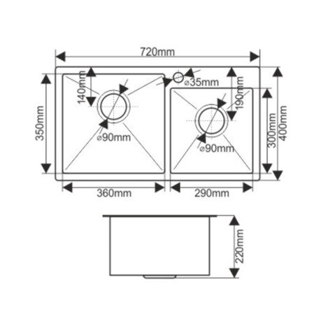 Мойка для кухни Melana ProfLine S7240H сатин