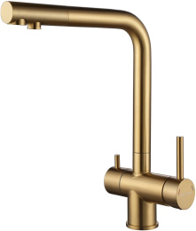 Смеситель для кухни Paulmark Skalen Sk213020-BG, PVD, брашированное золото