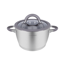 Кастрюля MAUNFELD LEONA MF20LN01CR из нержавеющей стали со стеклянной крышкой, 16 см, 1,7 л.