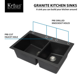 Мойка для кухни Kraus KGD-430B Black Onyx