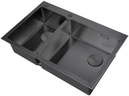 Мойка для кухни Zorg Lux 78-2-51-R Grafit графит с накладкой
