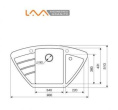 Мойка для кухни Lava A.2 LAVA чёрный металлик