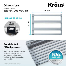 Ролл-мат для мойки Kraus KRM-10Grey 32.3*52.1