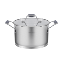 Кастрюля MAUNFELD MADISON MF30MS01CR из нержавеющей стали со стеклянной крышкой, 18 см, 2,6 л.