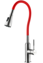 Смеситель для кухни Lemark Expert LM5082S-Red, сталь/красный