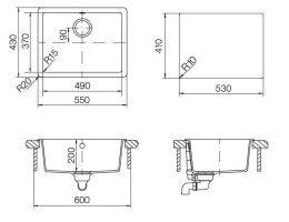 Мойка для кухни Schock Quadro 60 Cristalite альпина