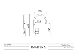 Смеситель для кухни Kantera Cignus 14 KTR037-EG (Eureka Gold)