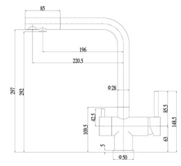 Смеситель для кухни Zorg SZR-7039 Grafit