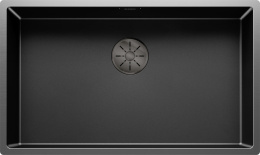 Мойка Blanco Claron 700-U Dark steel черный, отводная арматура InFino