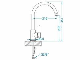 Смеситель для кухни Alveus Elza Granital G02M Pebble