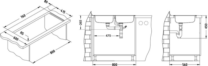 Мойка для кухни Alveus Basic 160 Nat, слив 60 мм