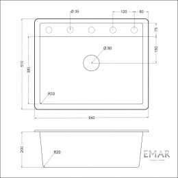Мойка для кухни Еmar EMQ-1640.Q алмаз