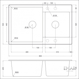 Мойка для кухни Emar EMQ-2800.Q алмаз