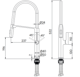 Смеситель для кухни Paulmark Barrel Ba214029-BS нерж.сталь
