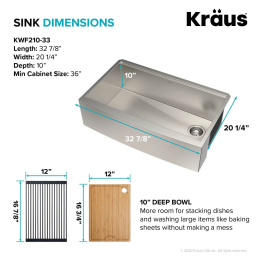 Мойка для кухни Kraus KWF210-33 Kore, аксессуары в комплекте