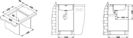 Мойка для кухни Alveus Basic 130 Nat, слив 60 мм