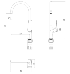 Смеситель для кухни Lemark Bronx LM3705BL черный