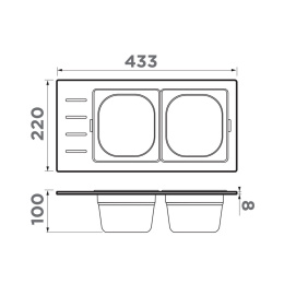 Контейнер для моек Omoikiri DC-02-2 IN