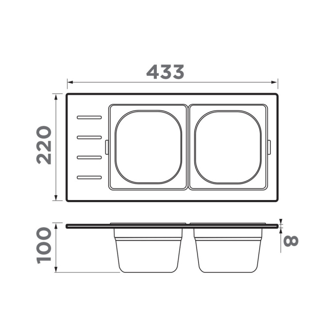 Контейнер для моек Omoikiri DC-02-2 IN