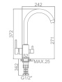 Смеситель для кухни Ledeme L4255-3 хром