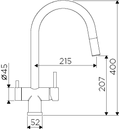 Смеситель для кухни 3-в-1 Omoikiri Akita-S-C хром