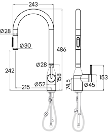 Смеситель для кухни Paulmark Universal Un213880-401/AN антрацит
