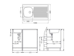 Мойка для кухни Alveus Classic 70 Nat-60 1000X600